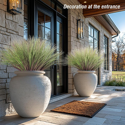 Artificial Grass, Fake Grass, Artificial Shrubs, Wheatgrass Cattails Fake Grass Decorations, Artificial Plants, Ornamental Grass, Outdoor Fake Grass, Green Leafy Decorations (12PCS)