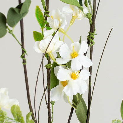 Artificial Yellow Blossom Twig Stem - Fake Forsythia Tree Branch for Flower Arrangements and Decorating (39 Inches High)