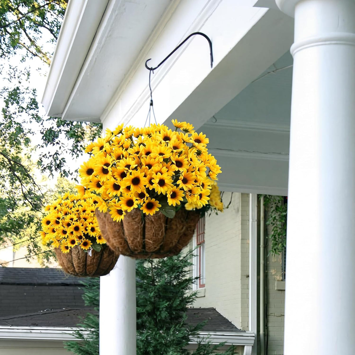 24 Bundles Yellow Summer Sunflower Faux Mums for Outdoor