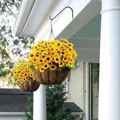 24 Bundles Yellow Summer Sunflower Faux Mums for Outdoor