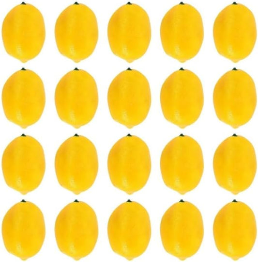 20Pcs Yellow Simulation Artificial Lemon Fake Fruit Disply Home Party Decor Artificial Fruit Trees for Home Decor Artificial Fruit Artificial Plants and Flowers Artificial Plants and Flowers