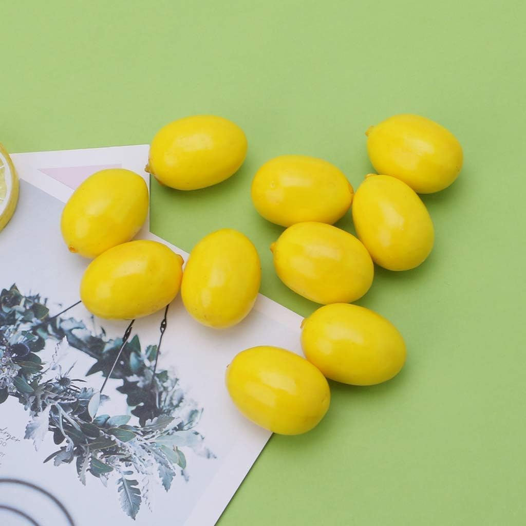20Pcs Yellow Simulation Artificial Lemon Fake Fruit Disply Home Party Decor Artificial Fruit Trees for Home Decor Artificial Fruit Artificial Plants and Flowers Artificial Plants and Flowers
