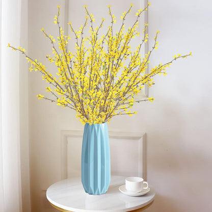 Artificial Forsythia Flowers, 39.4 inch Artificial Forsythia Blossom Jasmine Stems Fake Silk Forsythia Branches for Flower Arrangement Wedding Home Office Decoration