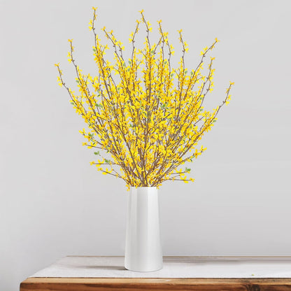 Artificial Forsythia Flowers, 39.4 inch Artificial Forsythia Blossom Jasmine Stems Fake Silk Forsythia Branches for Flower Arrangement Wedding Home Office Decoration
