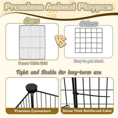 21 Panels Small Animal Playpen, Guinea Pig Cages with Doors and Waterproof Mat Pet Playpen for Rabbits Guinea Pigs Hamsters, Chicken Hedgehogs Indoor Outdoor Portable Metal Wire Yard Fence