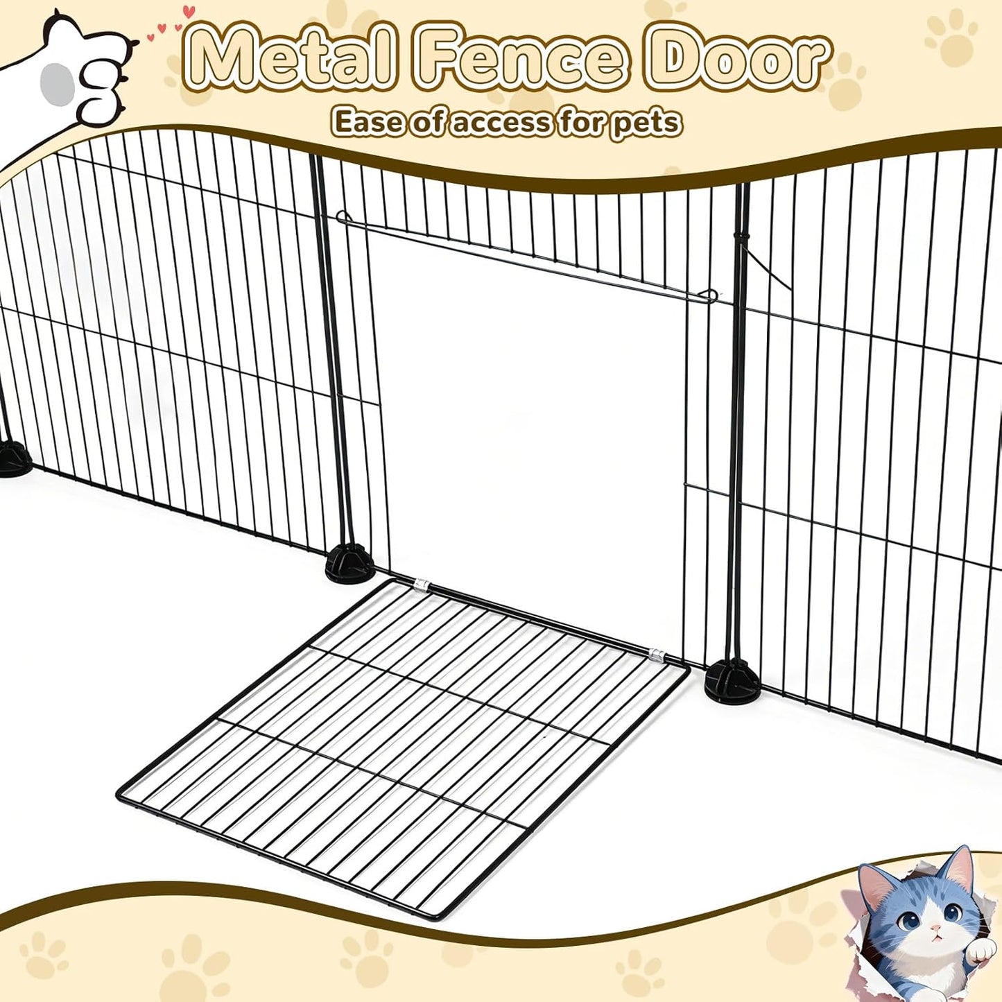 21 Panels Small Animal Playpen, Guinea Pig Cages with Doors and Waterproof Mat Pet Playpen for Rabbits Guinea Pigs Hamsters, Chicken Hedgehogs Indoor Outdoor Portable Metal Wire Yard Fence