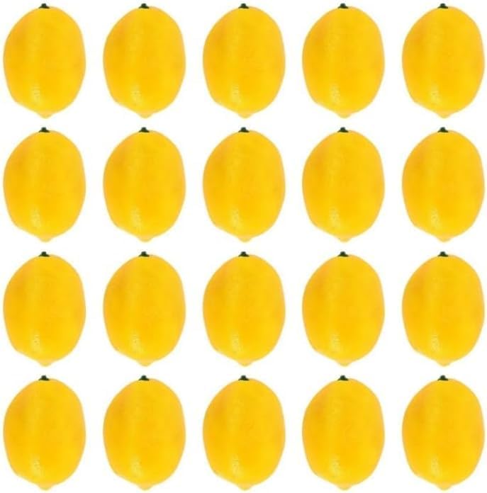 20Pcs Yellow Simulation Artificial Lemon Fake Fruit Disply Home Party Decor Artificial Fruit Trees for Home Decor Artificial Fruit Artificial Plants and Flowers Artificial Plants and Flowers