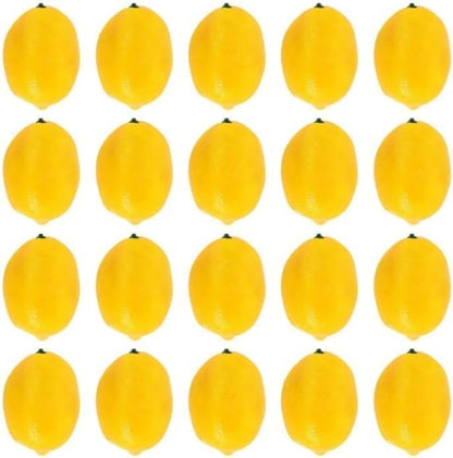 20Pcs Yellow Simulation Artificial Lemon Fake Fruit Disply Home Party Decor Artificial Fruit Trees for Home Decor Artificial Fruit Artificial Plants and Flowers Artificial Plants and Flowers