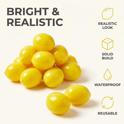 20Pcs Yellow Simulation Artificial Lemon Fake Fruit Disply Home Party Decor Artificial Fruit Trees for Home Decor Artificial Fruit Artificial Plants and Flowers Artificial Plants and Flowers