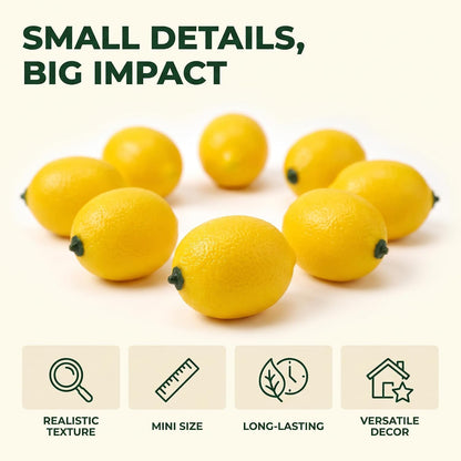 20Pcs Yellow Simulation Artificial Lemon Fake Fruit Disply Home Party Decor Artificial Fruit Trees for Home Decor Artificial Fruit Artificial Plants and Flowers Artificial Plants and Flowers