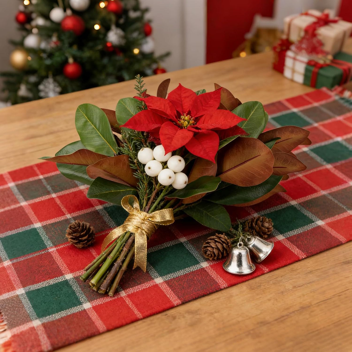 Magnolia Artificial Leaves Branches 22 Inch 3D Real Touch Faux Magnolia Stems Fake Magnolia Twigs for Indoor Outdoor Vase Filling Home Wedding Floral Arrangement Decoration