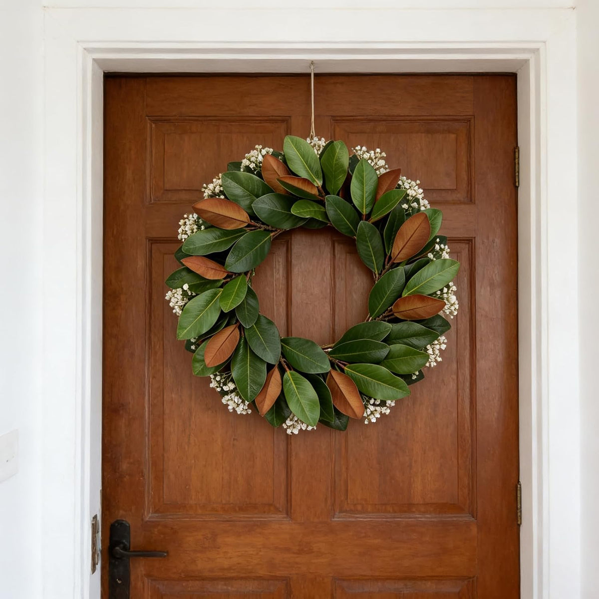 Magnolia Artificial Leaves Branches 22 Inch 3D Real Touch Faux Magnolia Stems Fake Magnolia Twigs for Indoor Outdoor Vase Filling Home Wedding Floral Arrangement Decoration