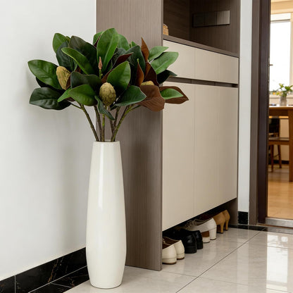 Magnolia Artificial Leaves Branches 22 Inch 3D Real Touch Faux Magnolia Stems Fake Magnolia Twigs for Indoor Outdoor Vase Filling Home Wedding Floral Arrangement Decoration