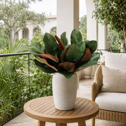 Magnolia Artificial Leaves Branches 22 Inch 3D Real Touch Faux Magnolia Stems Fake Magnolia Twigs for Indoor Outdoor Vase Filling Home Wedding Floral Arrangement Decoration