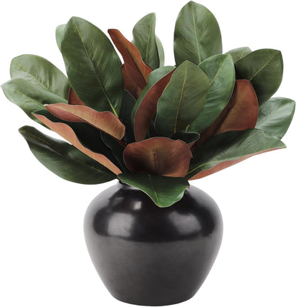 Magnolia Artificial Leaves Branches 22 Inch 3D Real Touch Faux Magnolia Stems Fake Magnolia Twigs for Indoor Outdoor Vase Filling Home Wedding Floral Arrangement Decoration