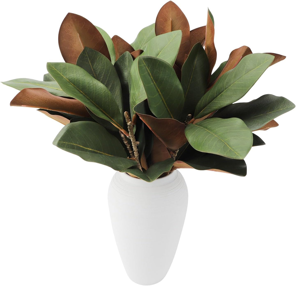 Magnolia Artificial Leaves Branches 22 Inch 3D Real Touch Faux Magnolia Stems Fake Magnolia Twigs for Indoor Outdoor Vase Filling Home Wedding Floral Arrangement Decoration