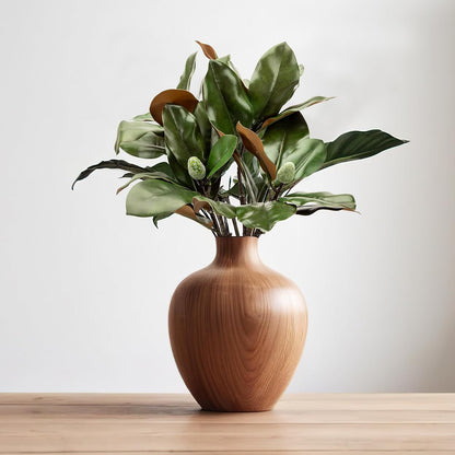 Magnolia Artificial Leaves Branches 22 Inch 3D Real Touch Faux Magnolia Stems Fake Magnolia Twigs for Indoor Outdoor Vase Filling Home Wedding Floral Arrangement Decoration