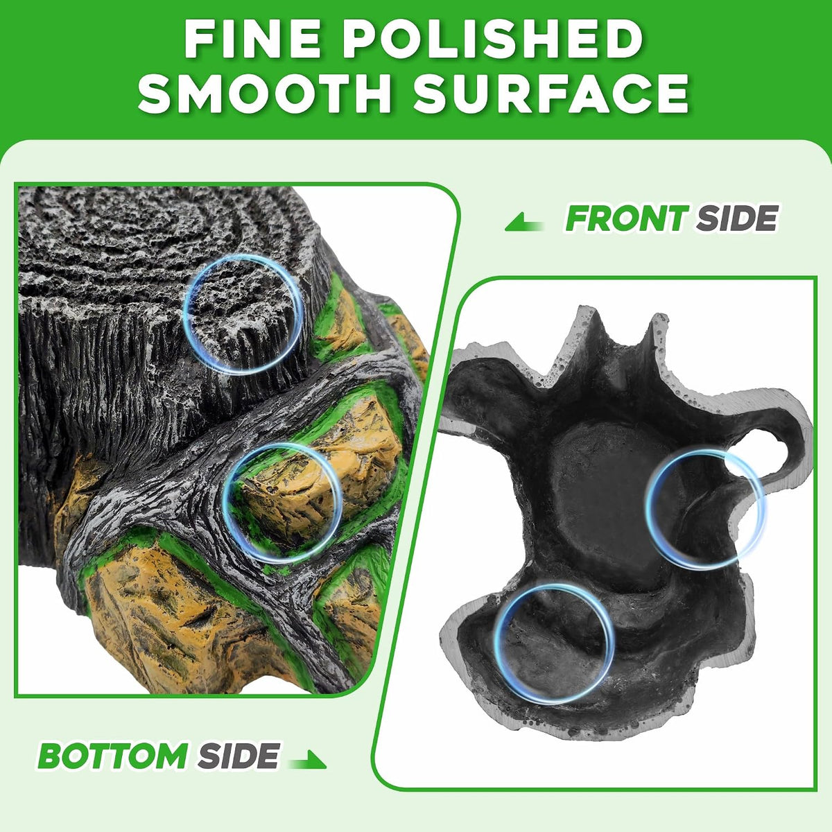 Reptile Hideout Cave,Turtle Tank Accessories Decor,Basking Platform for Bearded Dragon,Snake and Leopard Gecko.(Grey Hill-M-Kit)