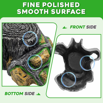 Reptile Hideout Cave,Turtle Tank Accessories Decor,Basking Platform for Bearded Dragon,Snake and Leopard Gecko.(Grey Hill-M-Kit)