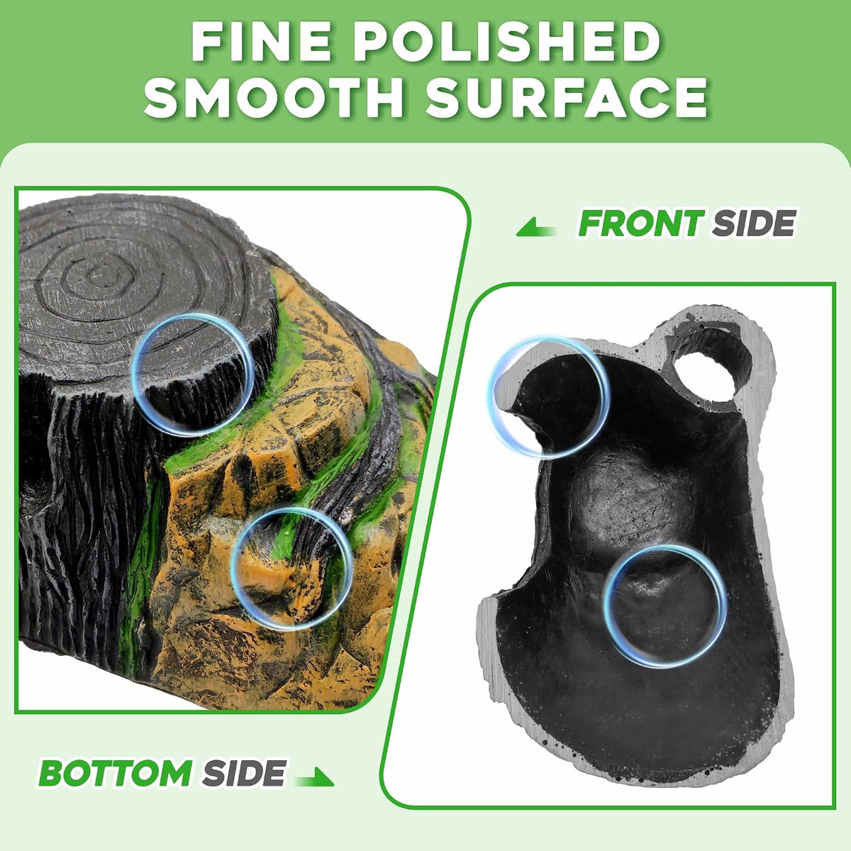 Reptile Hideout Cave,Turtle Tank Accessories Decor,Basking Platform for Bearded Dragon,Snake and Leopard Gecko.(Grey Hill-M-Kit)