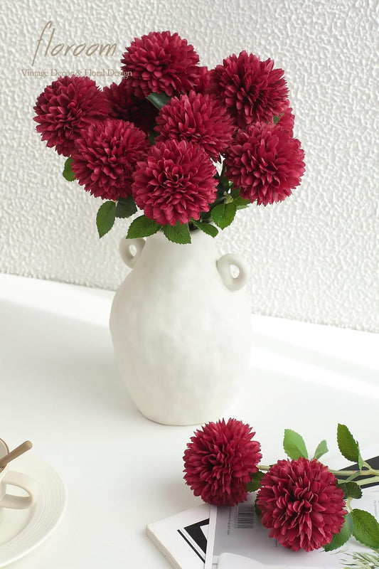 12pcs Lilac Faux Silk Mums Artificial Flowers Bulk Fake Chrysanthemums with Stems for DIY Wedding Table Centerpieces Floral Arrangements Vase Fillers Home Decorations
