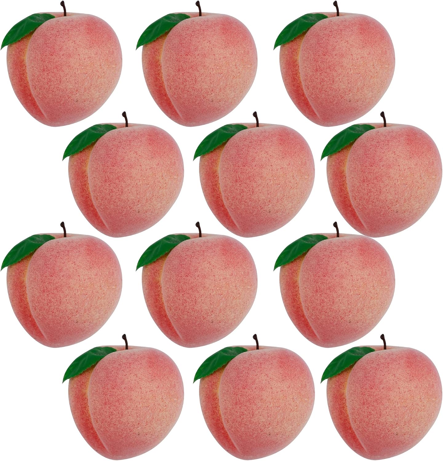 12pcs Artificial Peach Simulation Fruit for Home Kitchen Table Cabinet Party Décor Photography Props Food
