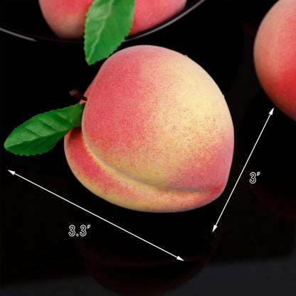 12pcs Artificial Peach Simulation Fruit for Home Kitchen Table Cabinet Party Décor Photography Props Food