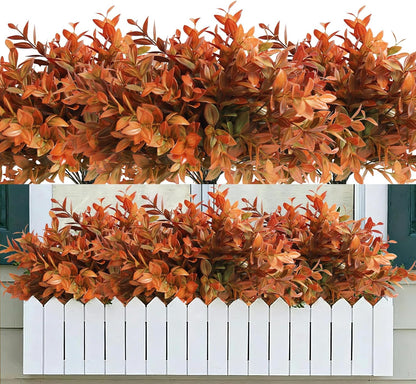 Artificial Fall Greenery Stems for Vase Fake Lucky Bamboo Leaves 6 Bundles