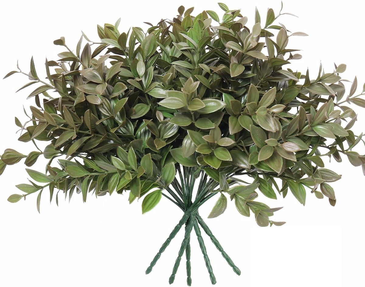 Artificial Fall Greenery Stems for Vase Fake Lucky Bamboo Leaves 6 Bundles