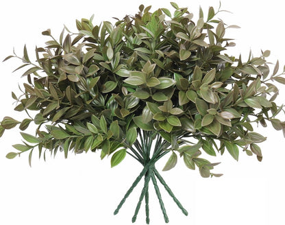 Artificial Fall Greenery Stems for Vase Fake Lucky Bamboo Leaves 6 Bundles
