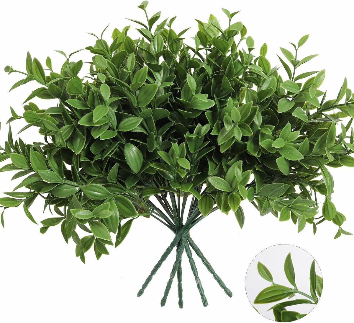 Artificial Fall Greenery Stems for Vase Fake Lucky Bamboo Leaves 6 Bundles
