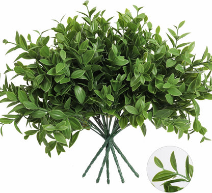 Artificial Fall Greenery Stems for Vase Fake Lucky Bamboo Leaves 6 Bundles