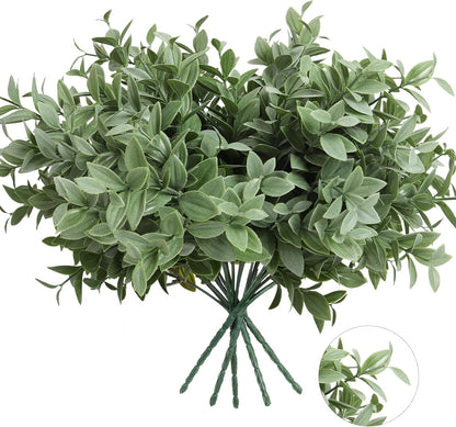 Artificial Fall Greenery Stems for Vase Fake Lucky Bamboo Leaves 6 Bundles