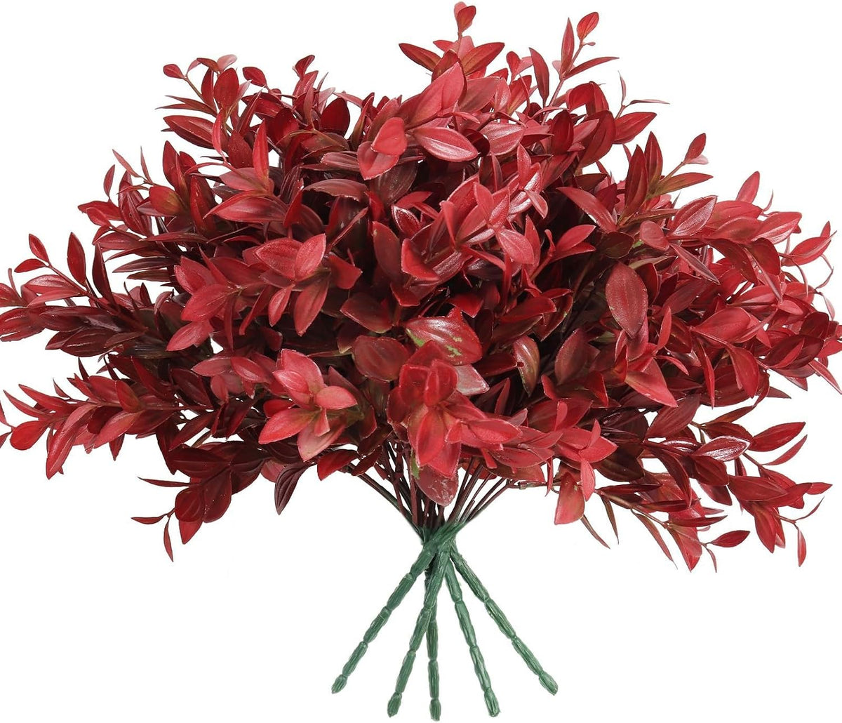 Artificial Fall Greenery Stems for Vase Fake Lucky Bamboo Leaves 6 Bundles