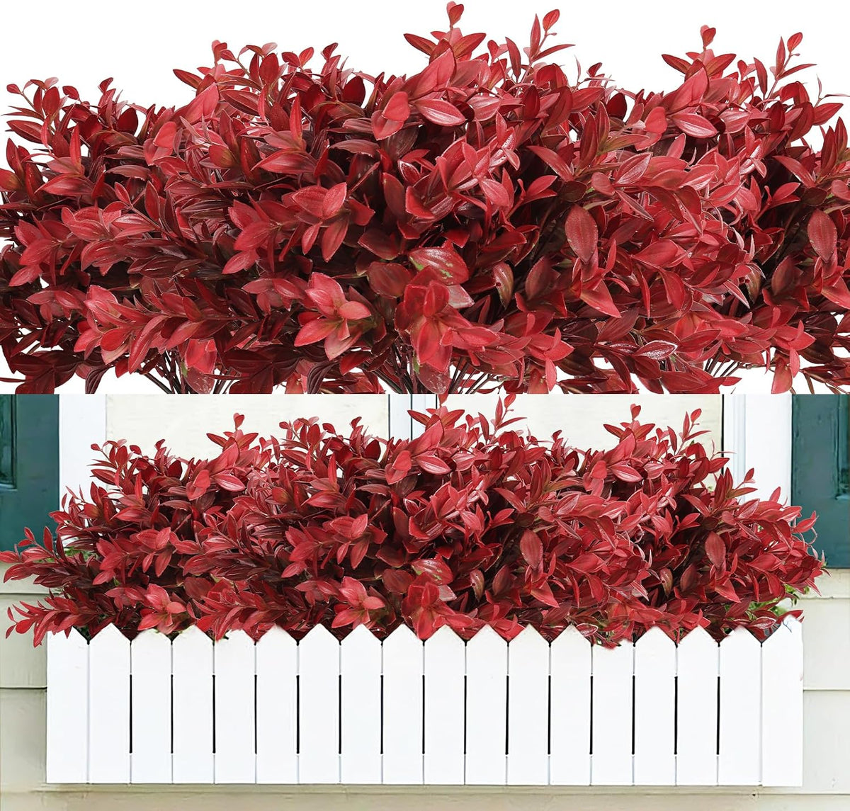 Artificial Fall Greenery Stems for Vase Fake Lucky Bamboo Leaves 6 Bundles