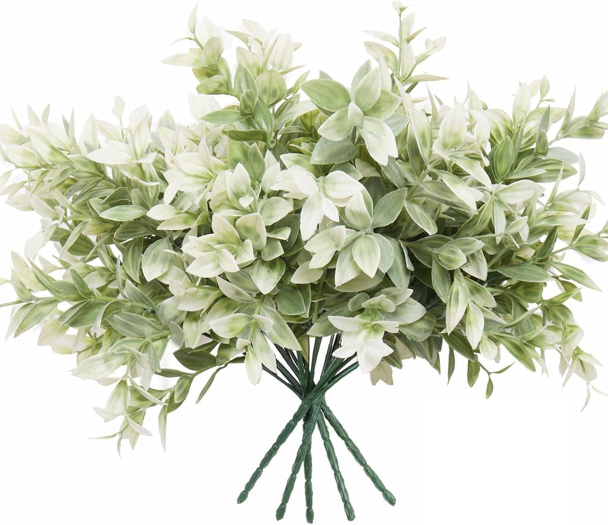 Artificial Fall Greenery Stems for Vase Fake Lucky Bamboo Leaves 6 Bundles