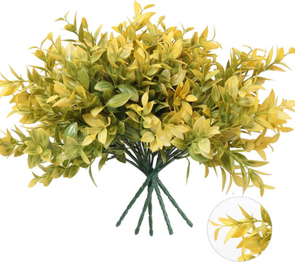 Artificial Fall Greenery Stems for Vase Fake Lucky Bamboo Leaves 6 Bundles
