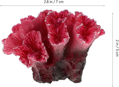 2pcs Artificial Reef Coral Aquarium Decorations, Red Fish Tank Ornaments, Home Tank Decor Coral for Aquarium Landscape, 2.8x2 Inch
