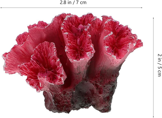 2pcs Artificial Reef Coral Aquarium Decorations, Red Fish Tank Ornaments, Home Tank Decor Coral for Aquarium Landscape, 2.8x2 Inch