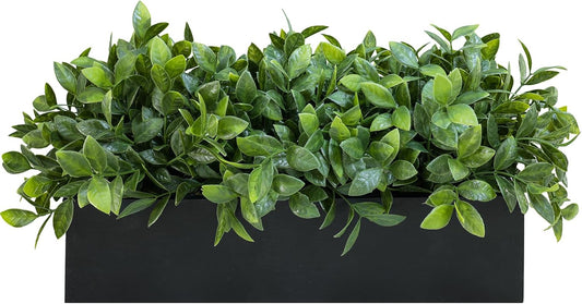 15" Assorted Artificial Succulent Arrangement Assorted Succulents in Rectangular Wooden Planter Faux Potted Plant for Farmhouse Table Centerpiece Windowsill Shelf Desk Mantel Greenery Décor