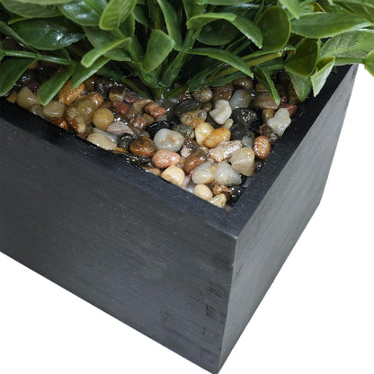 15" Assorted Artificial Succulent Arrangement Assorted Succulents in Rectangular Wooden Planter Faux Potted Plant for Farmhouse Table Centerpiece Windowsill Shelf Desk Mantel Greenery Décor