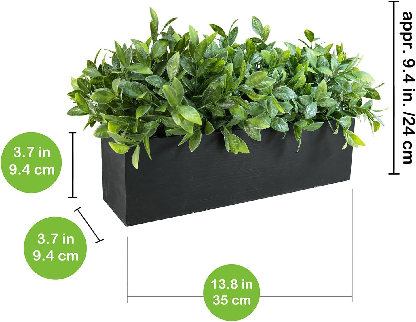 15" Assorted Artificial Succulent Arrangement Assorted Succulents in Rectangular Wooden Planter Faux Potted Plant for Farmhouse Table Centerpiece Windowsill Shelf Desk Mantel Greenery Décor