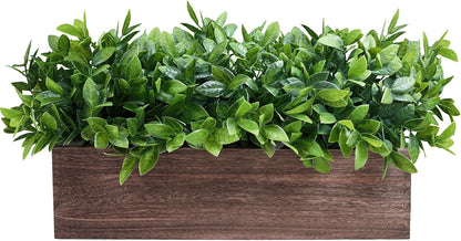 15" Assorted Artificial Succulent Arrangement Assorted Succulents in Rectangular Wooden Planter Faux Potted Plant for Farmhouse Table Centerpiece Windowsill Shelf Desk Mantel Greenery Décor