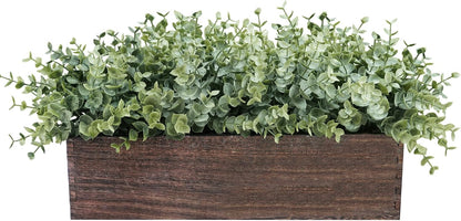 15" Assorted Artificial Succulent Arrangement Assorted Succulents in Rectangular Wooden Planter Faux Potted Plant for Farmhouse Table Centerpiece Windowsill Shelf Desk Mantel Greenery Décor