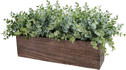 15" Assorted Artificial Succulent Arrangement Assorted Succulents in Rectangular Wooden Planter Faux Potted Plant for Farmhouse Table Centerpiece Windowsill Shelf Desk Mantel Greenery Décor