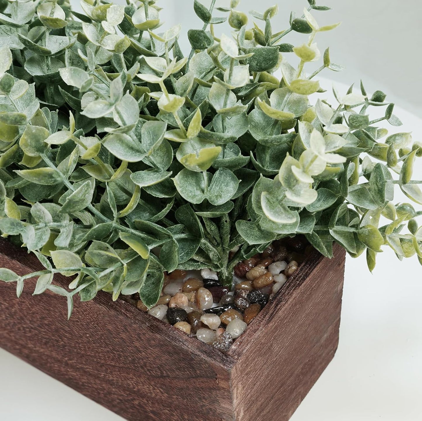 15" Assorted Artificial Succulent Arrangement Assorted Succulents in Rectangular Wooden Planter Faux Potted Plant for Farmhouse Table Centerpiece Windowsill Shelf Desk Mantel Greenery Décor