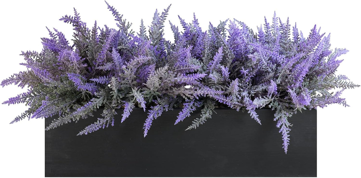 15" Assorted Artificial Succulent Arrangement Assorted Succulents in Rectangular Wooden Planter Faux Potted Plant for Farmhouse Table Centerpiece Windowsill Shelf Desk Mantel Greenery Décor