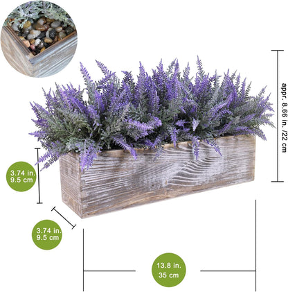 15" Assorted Artificial Succulent Arrangement Assorted Succulents in Rectangular Wooden Planter Faux Potted Plant for Farmhouse Table Centerpiece Windowsill Shelf Desk Mantel Greenery Décor