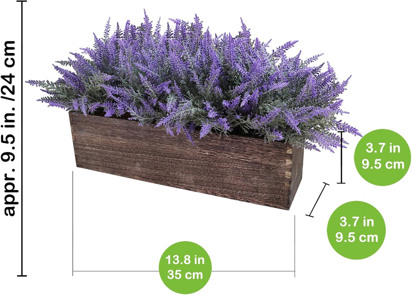 15" Assorted Artificial Succulent Arrangement Assorted Succulents in Rectangular Wooden Planter Faux Potted Plant for Farmhouse Table Centerpiece Windowsill Shelf Desk Mantel Greenery Décor