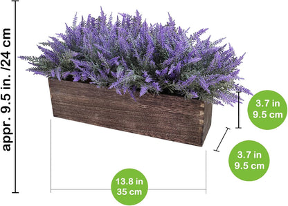 15" Assorted Artificial Succulent Arrangement Assorted Succulents in Rectangular Wooden Planter Faux Potted Plant for Farmhouse Table Centerpiece Windowsill Shelf Desk Mantel Greenery Décor